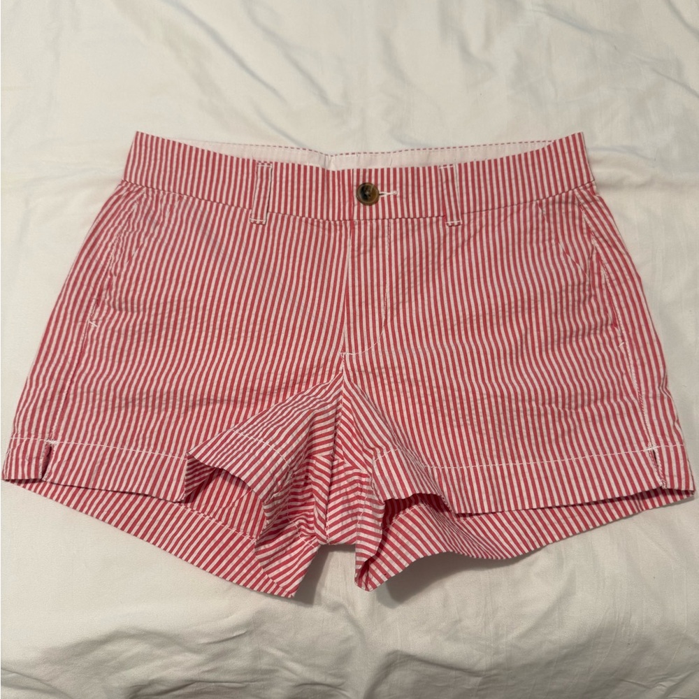 Old Navy Red and White Bermudas Seersucker Style